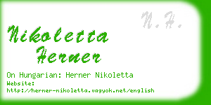 nikoletta herner business card